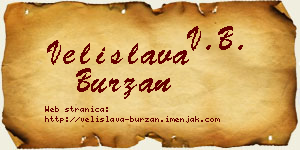 Velislava Burzan vizit kartica
